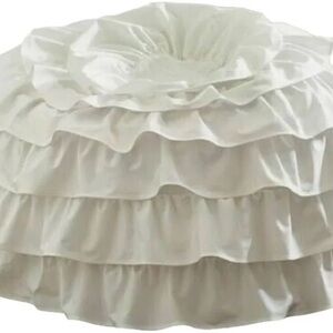 Pb Teen New Pottery Barn Teen Rufflicious Beanbag Slipcover Only -White Medium